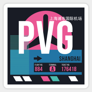 Shanghai (PVG) Airport // Sunset Baggage Tag Sticker